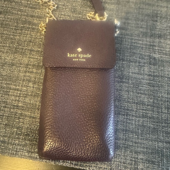 Kate Spade cross body cell phone/card holder. Deep purple colour. - Picture 6 of 6